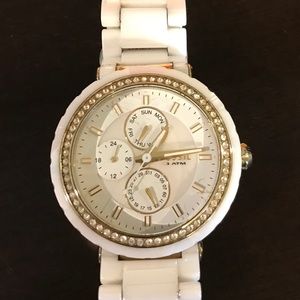 White Fossil watch